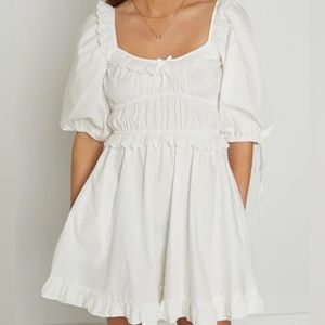 Beginning Boutique - Bristol Puff Sleeve Mini Dress White